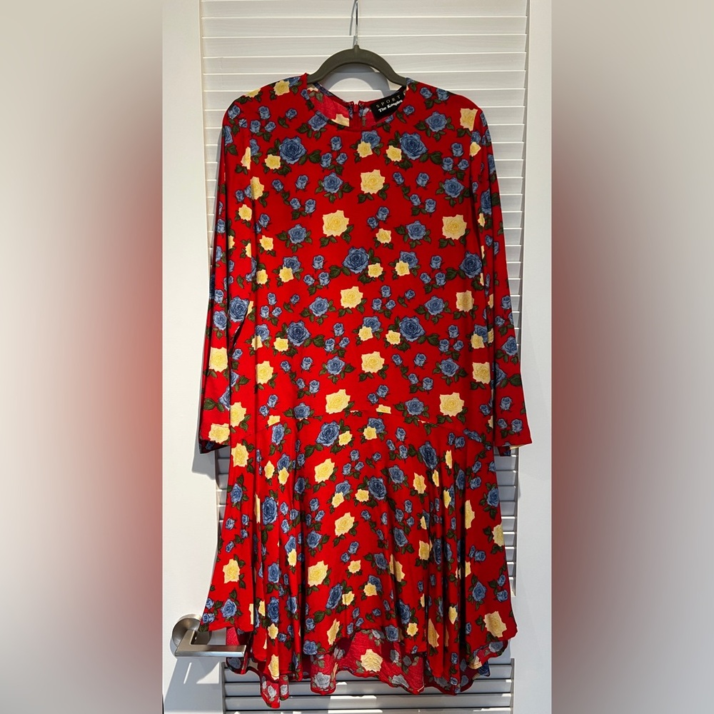 The Kooples Red Dress with Blue Floral